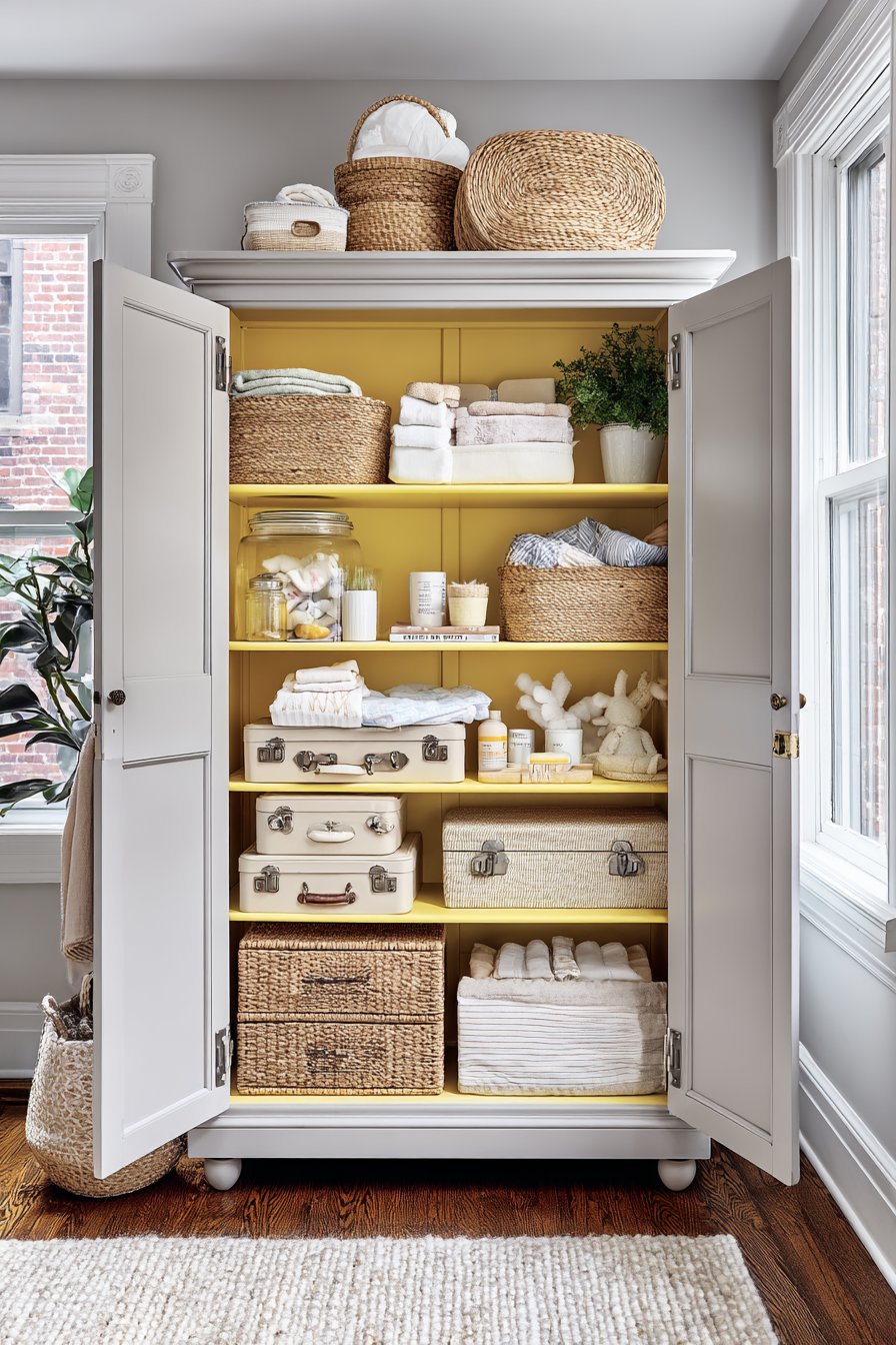 Two-Tone Vintage Armoire Storage
