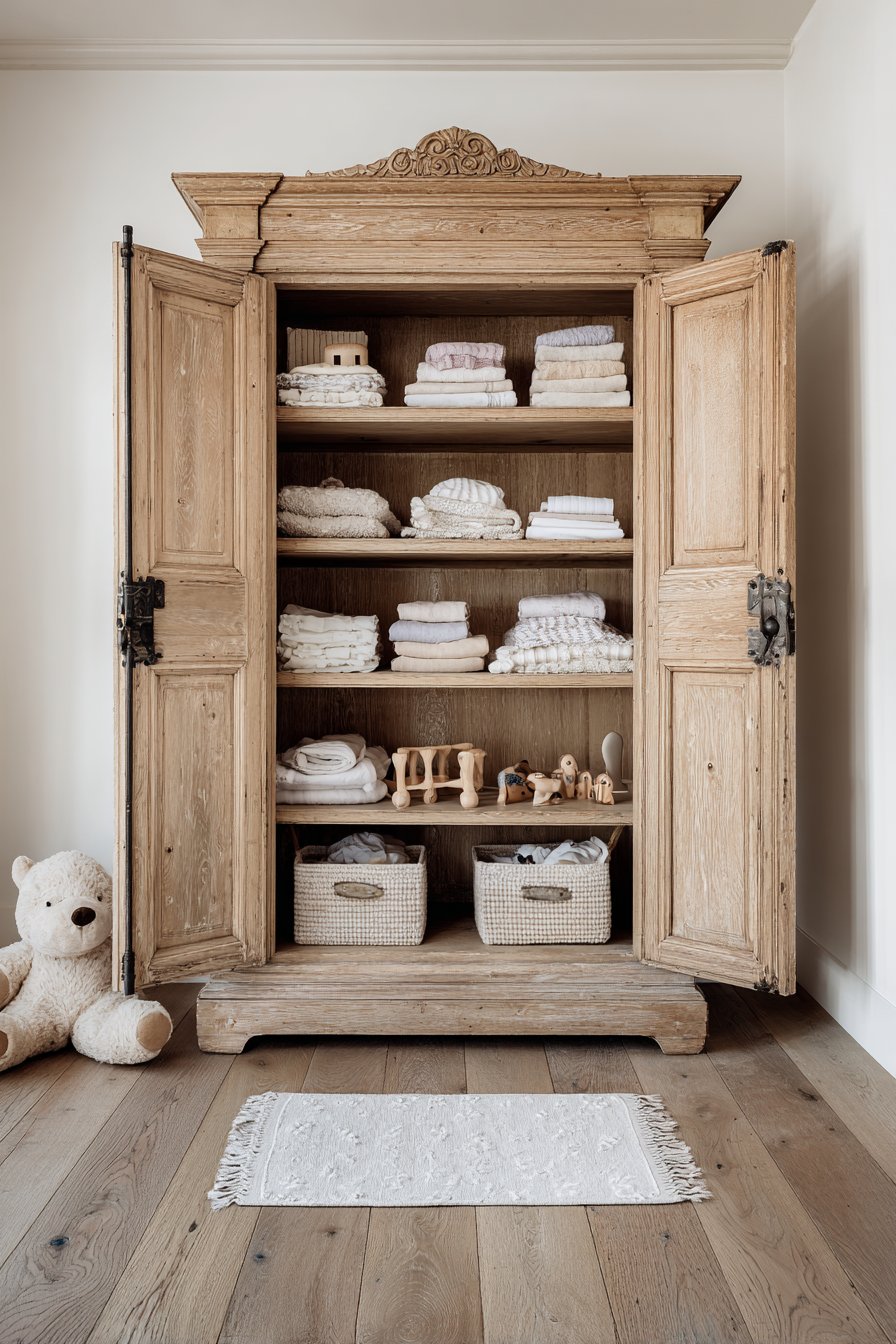 Antique Armoire Storage Solution