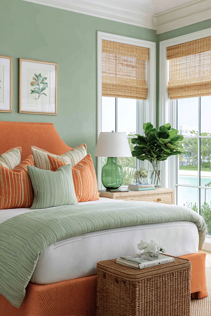 Tranquil Seafoam and Orange Oasis