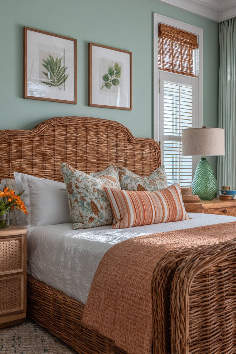 Tranquil Seafoam and Orange Oasis