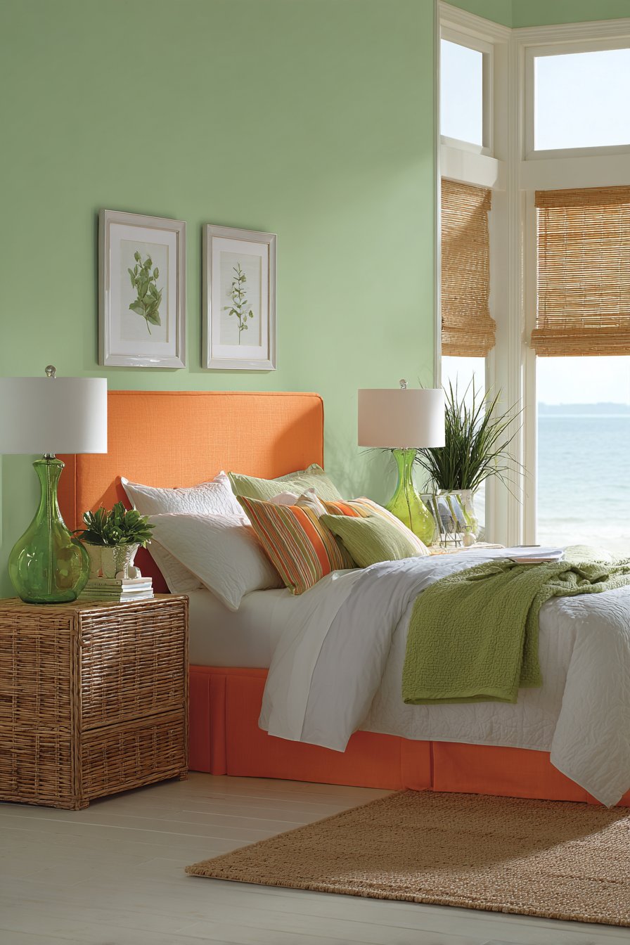 Tranquil Seafoam and Orange Oasis
