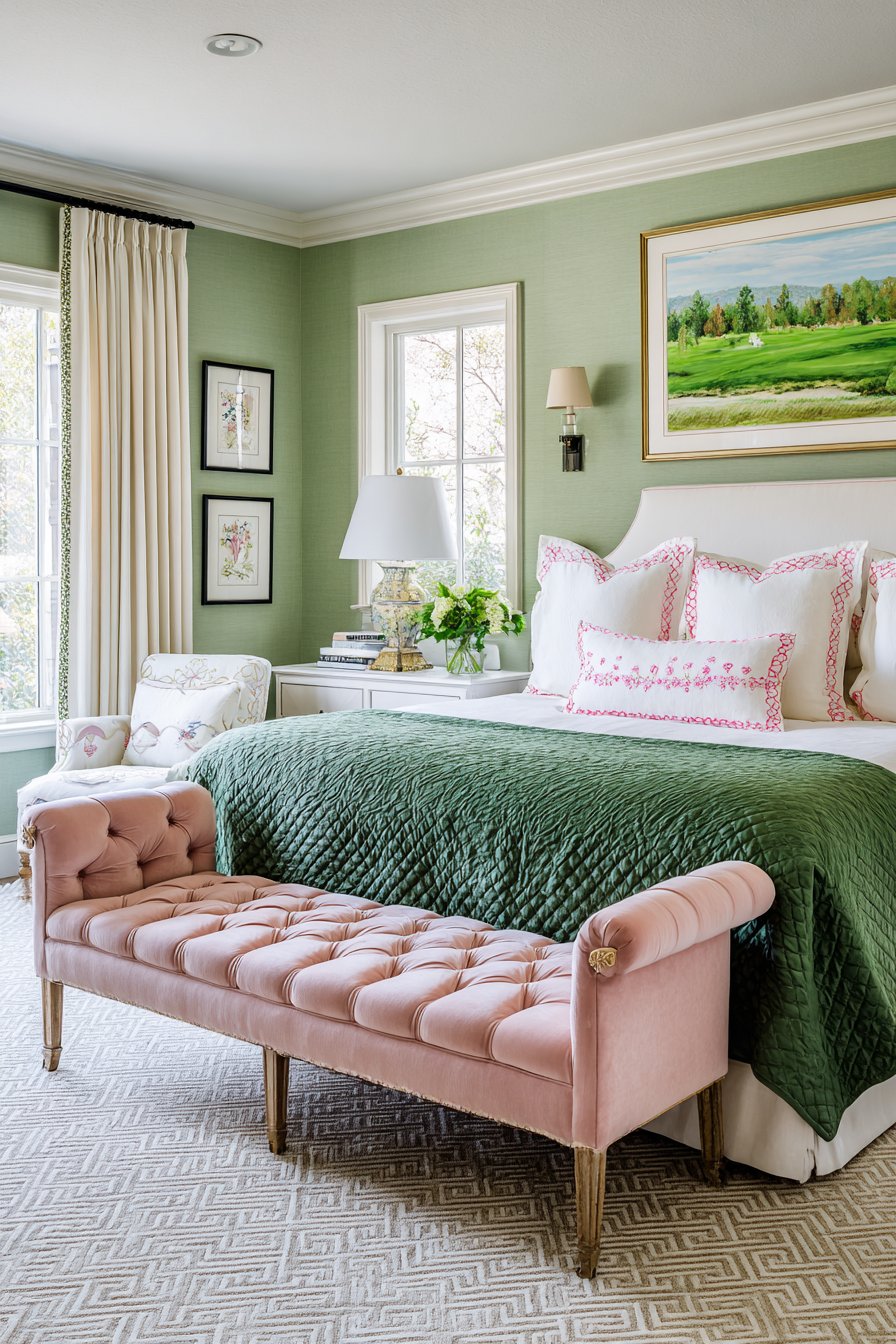  Tufted Bench with Quilted Coverlet Coordination