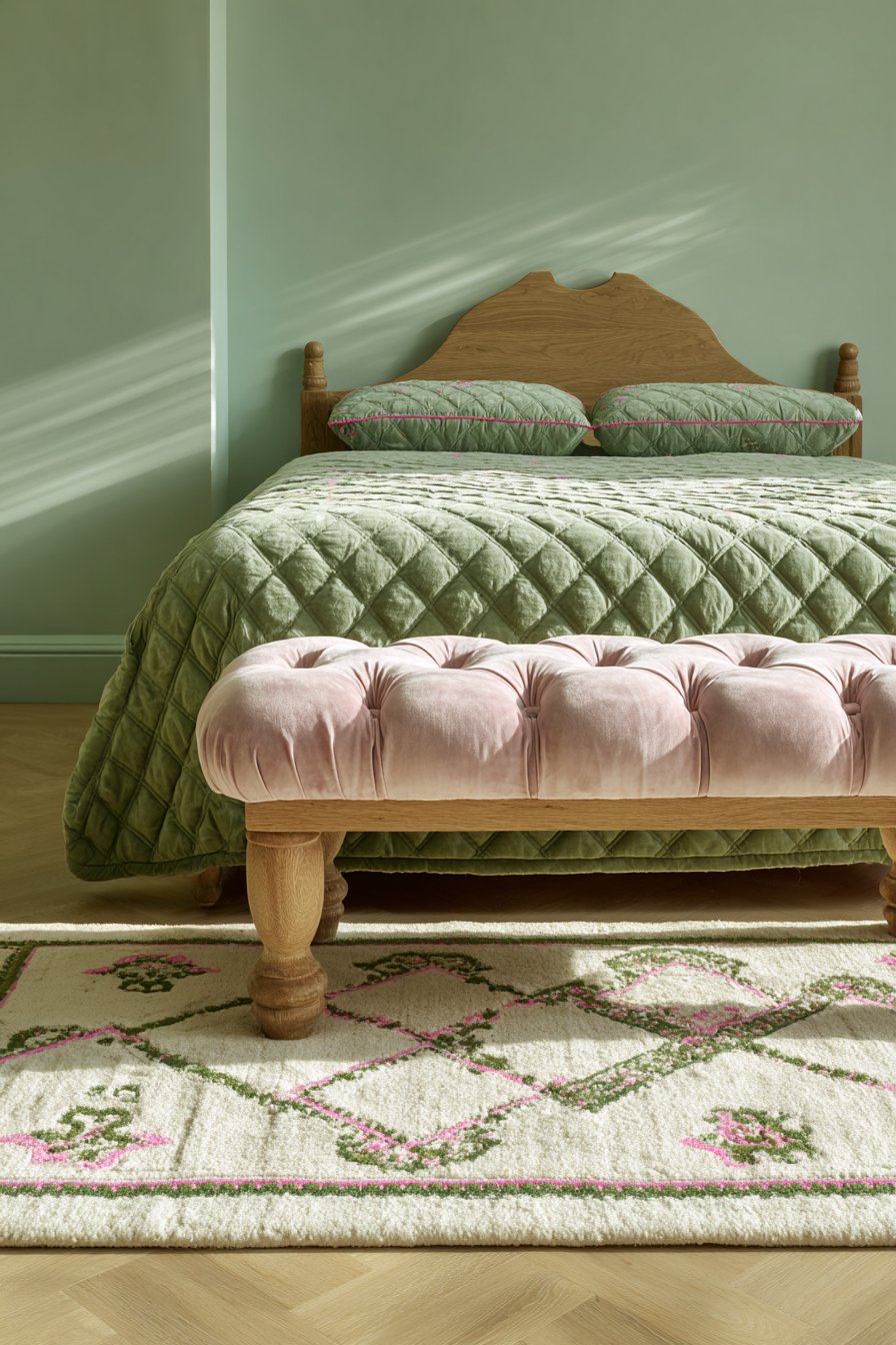  Tufted Bench with Quilted Coverlet Coordination