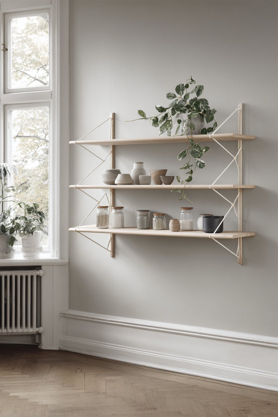 Scandinavian Birch Floating Shelves