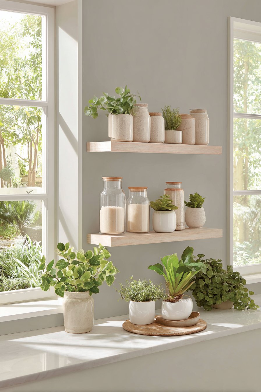 Scandinavian Birch Floating Shelves