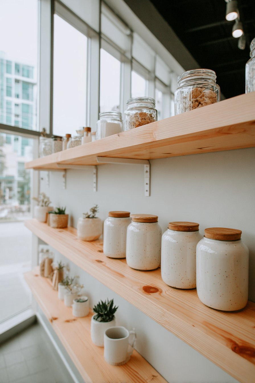 Scandinavian Birch Floating Shelves