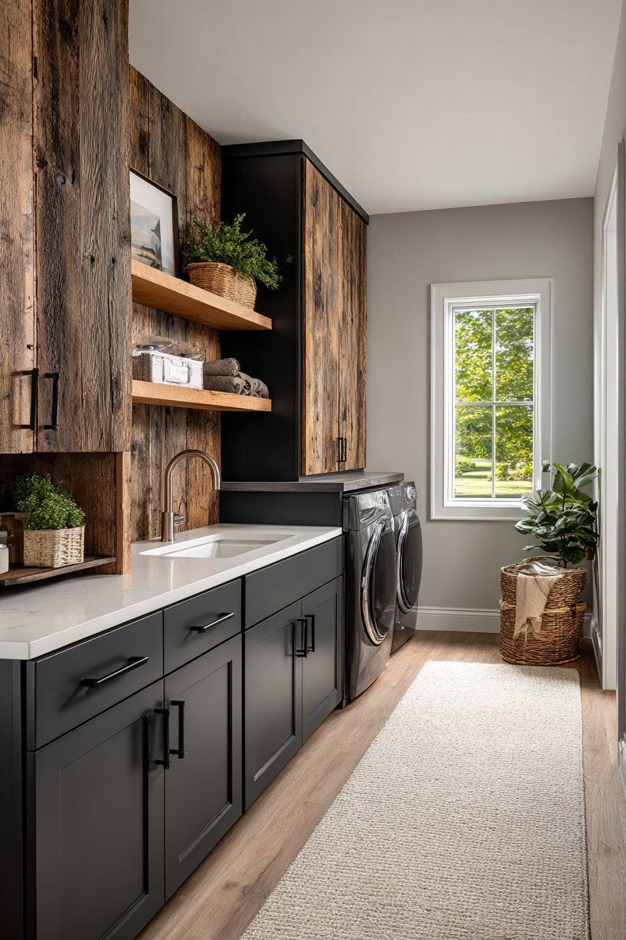 Two-Tone Charcoal and White Color Blocking