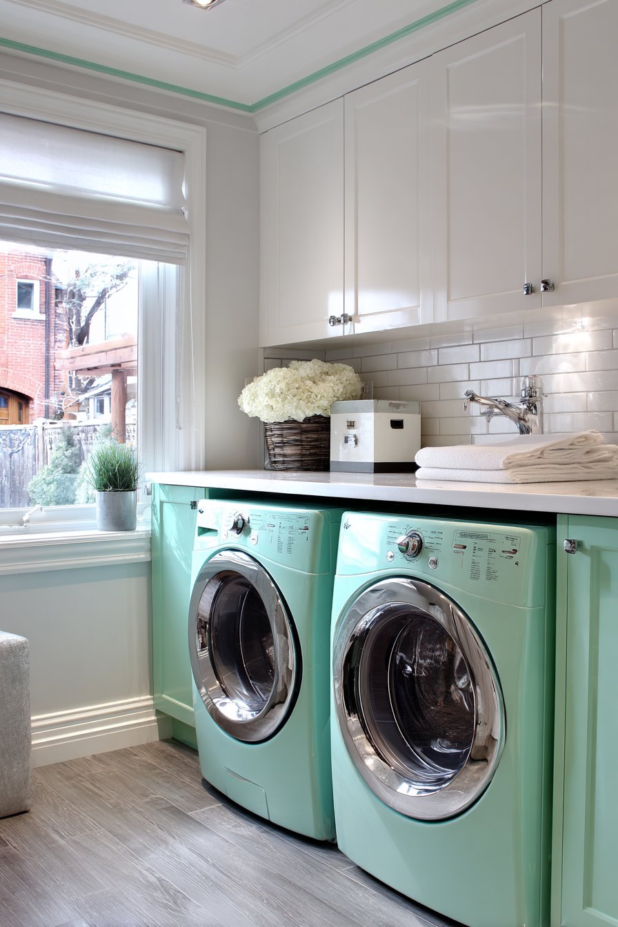 Fresh Mint Green with Two-Tone Cabinets