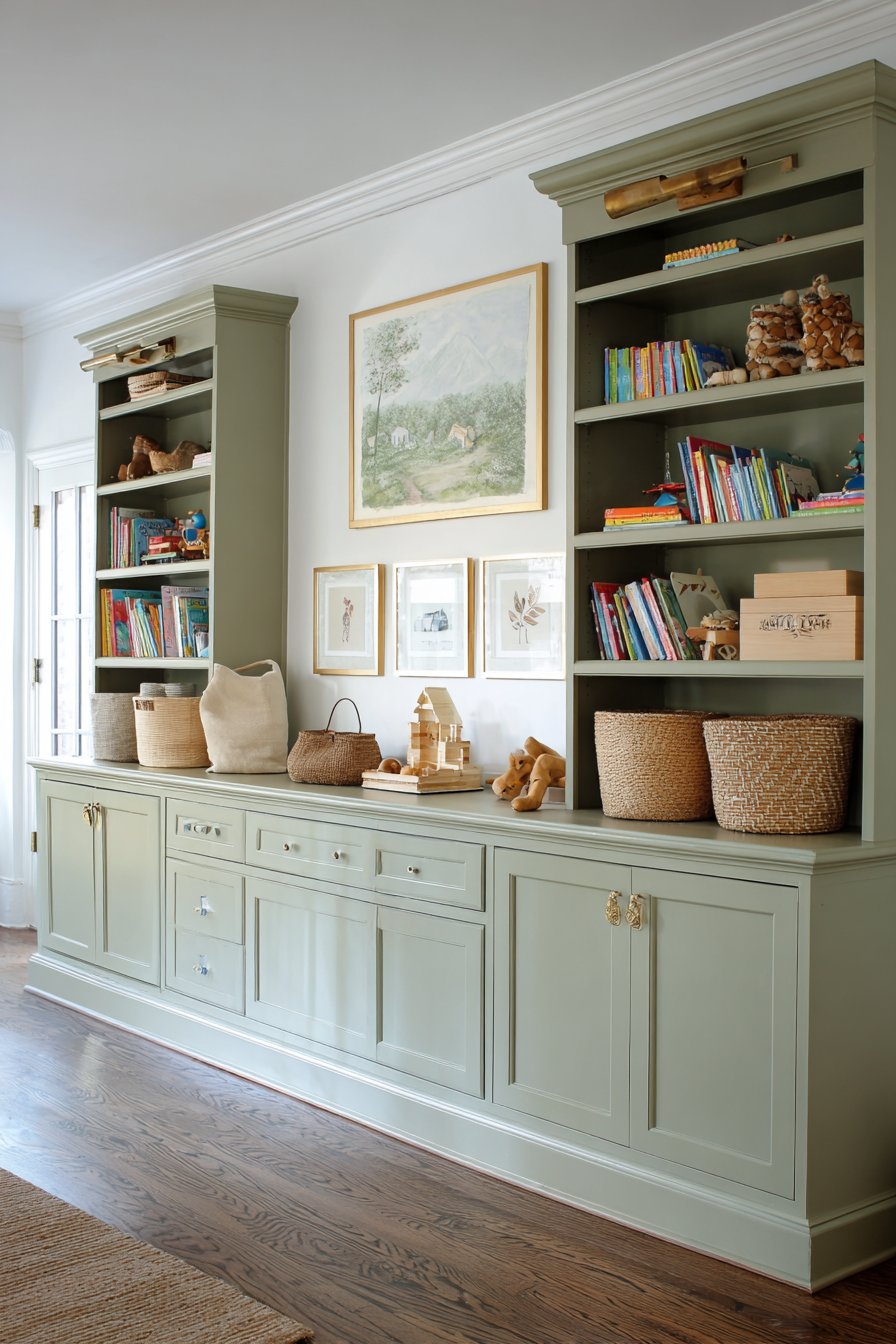 Custom Built-In Shelving for Storage Solutions