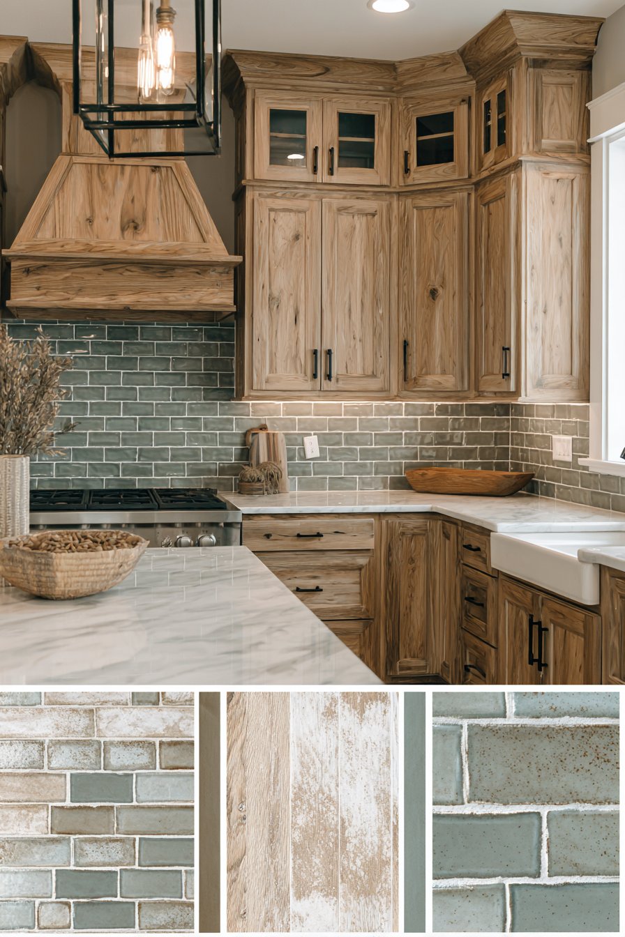 Handmade Olive Green Tile Backsplash