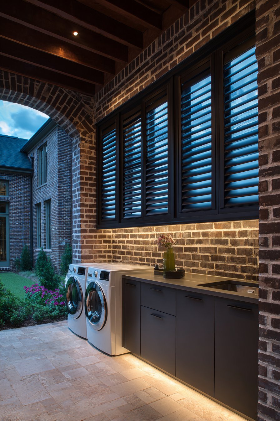 Contemporary Breezeway Laundry Connection