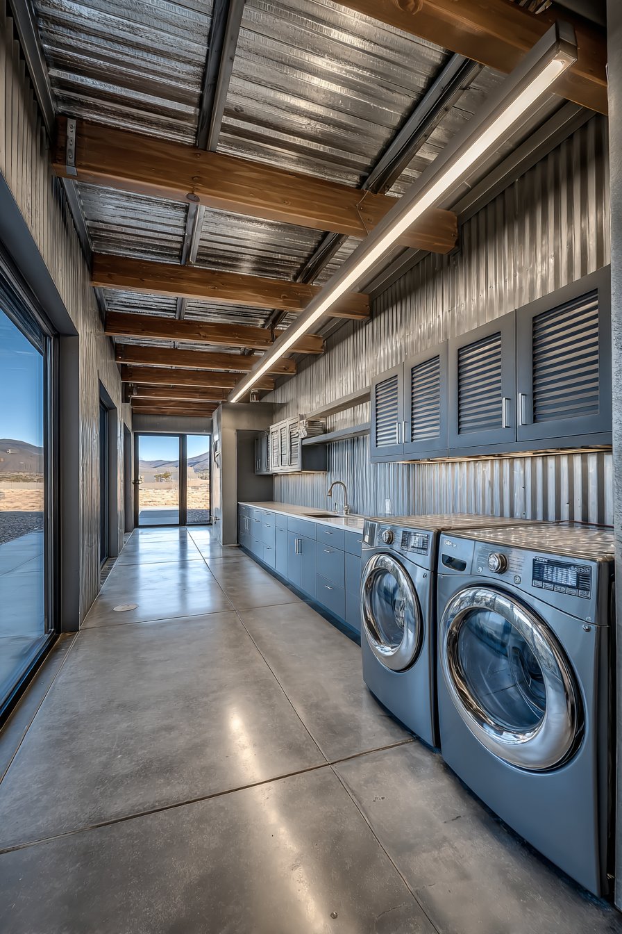 Contemporary Breezeway Laundry Connection