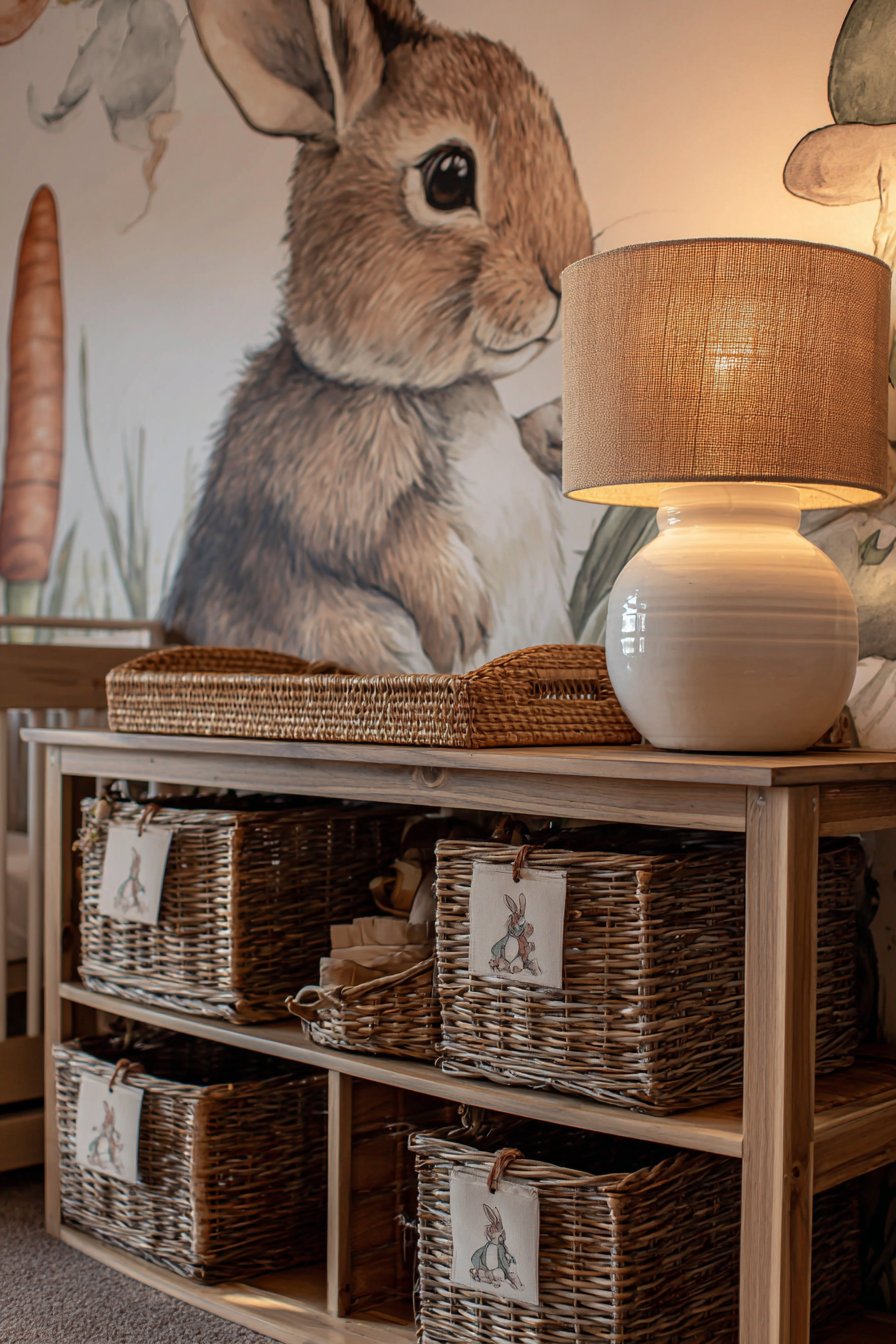 Changing Station with Watercolor Mural Backdrop