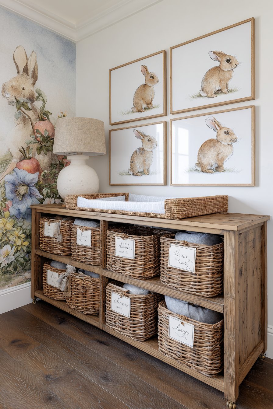 Changing Station with Watercolor Mural Backdrop