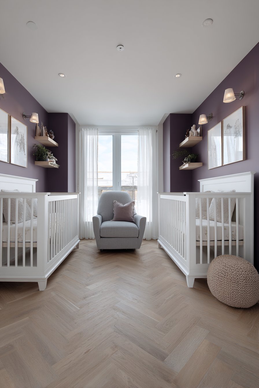 Twin Nursery with Symmetrical Layout