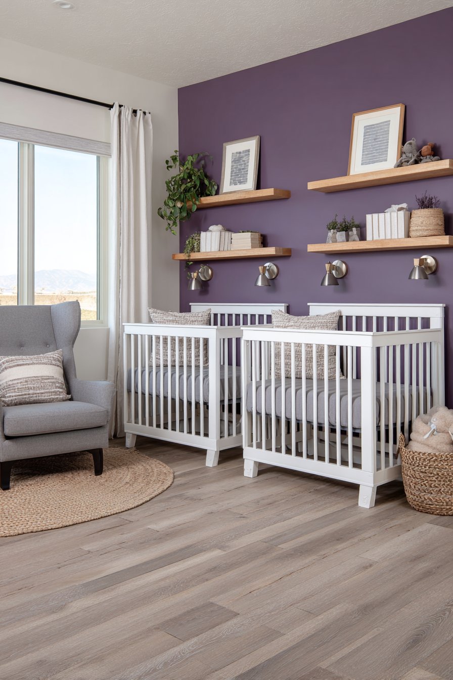 Twin Nursery with Symmetrical Layout