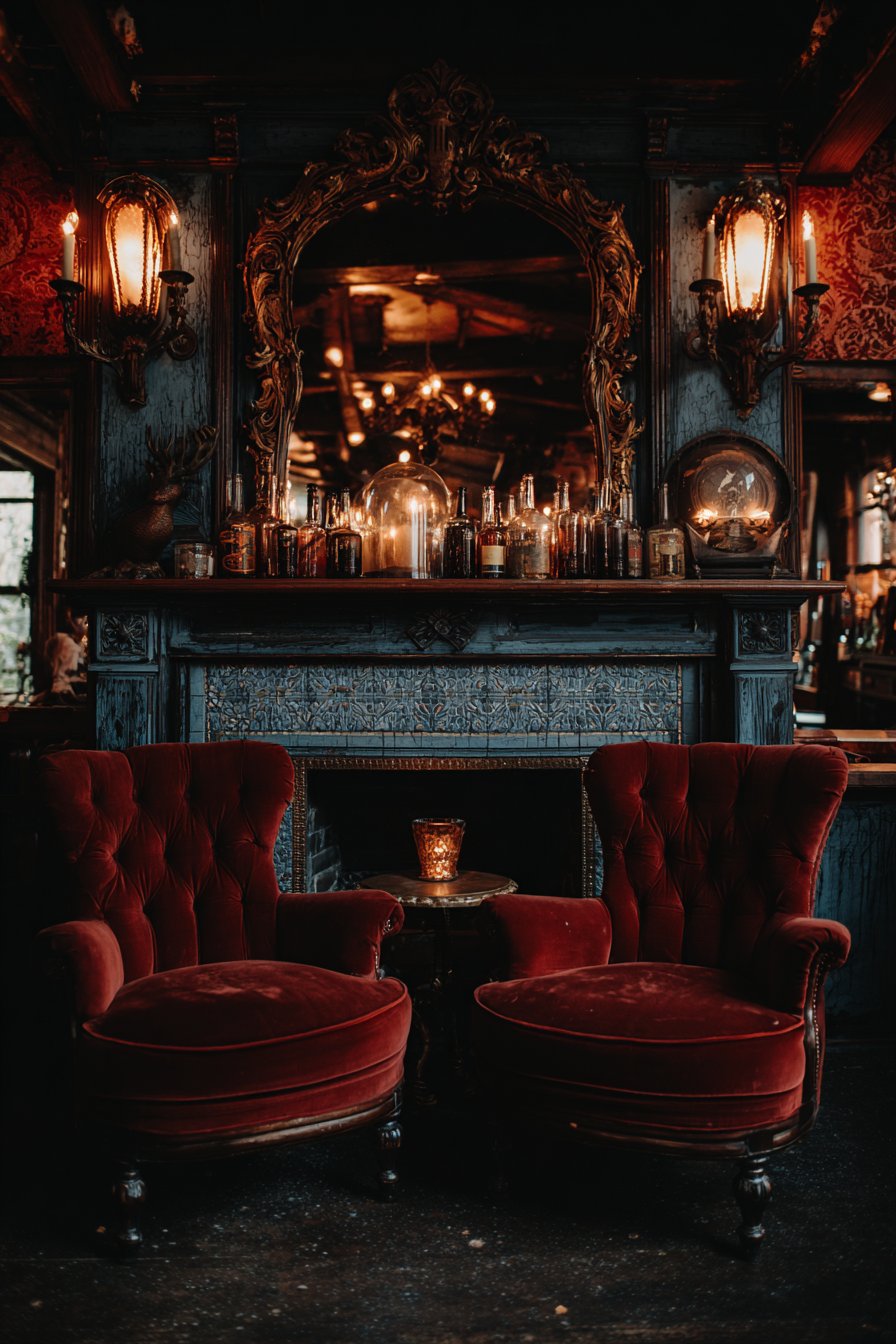 Victorian Fireplace with Unconventional Mantel Styling