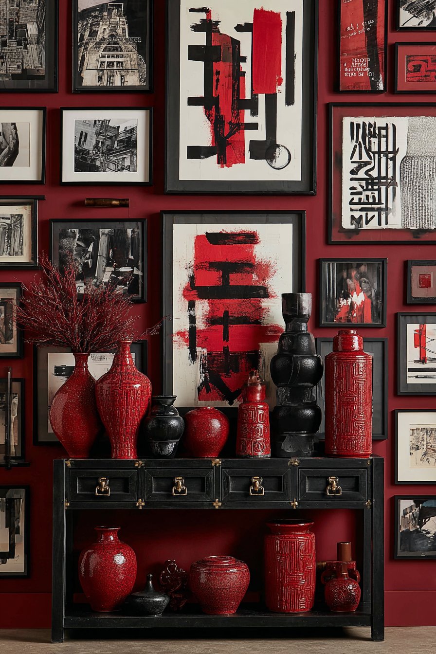 Dramatic Gallery Wall Arrangement