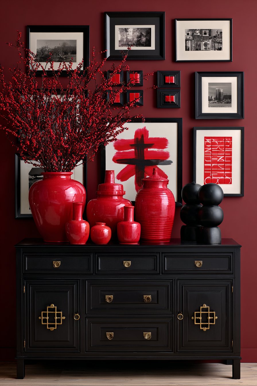 Dramatic Gallery Wall Arrangement