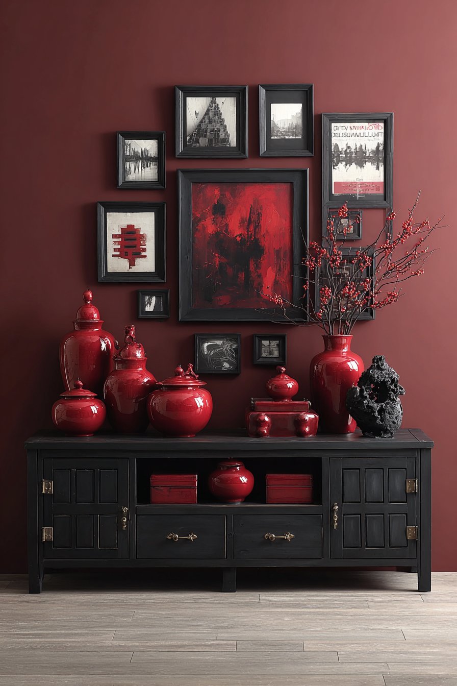 Dramatic Gallery Wall Arrangement