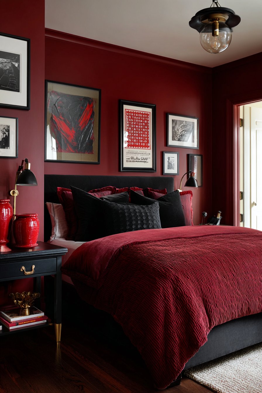 Dramatic Gallery Wall Arrangement