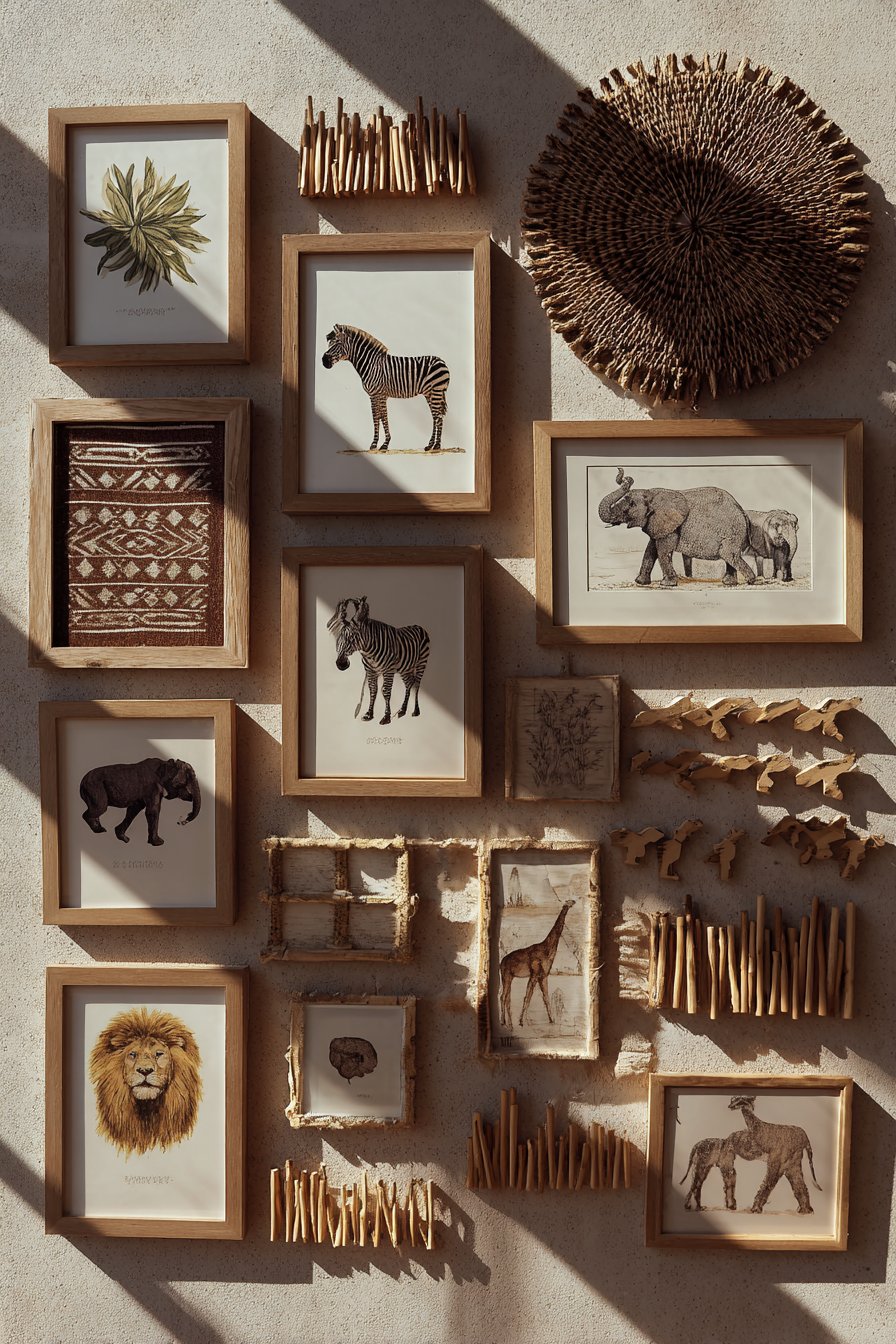 Eclectic Safari Gallery Wall Display
