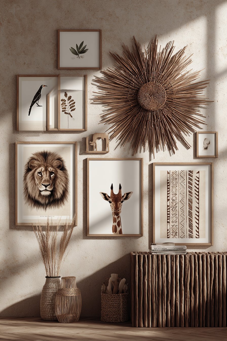 Eclectic Safari Gallery Wall Display