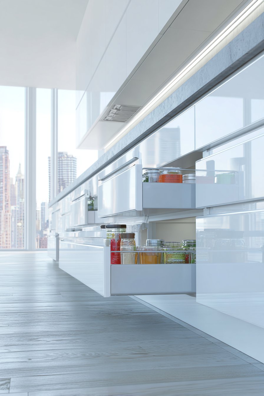 Contemporary White Acrylic with Floating LED Effect