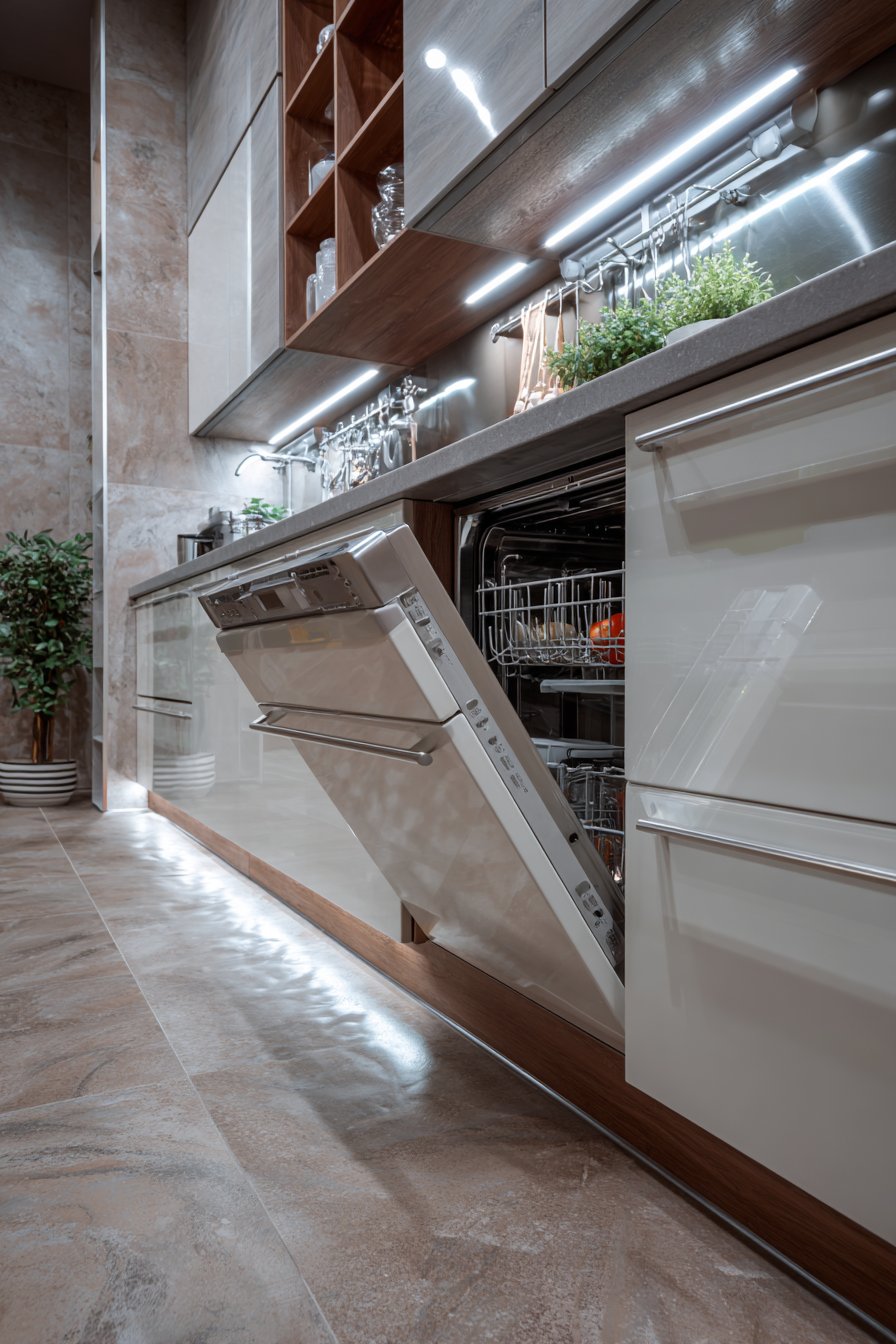 Contemporary White Acrylic with Floating LED Effect