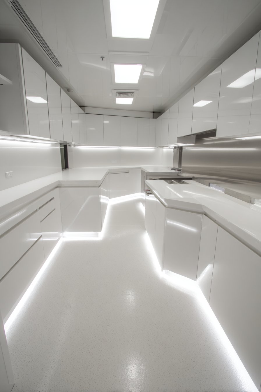 Contemporary White Acrylic with Floating LED Effect