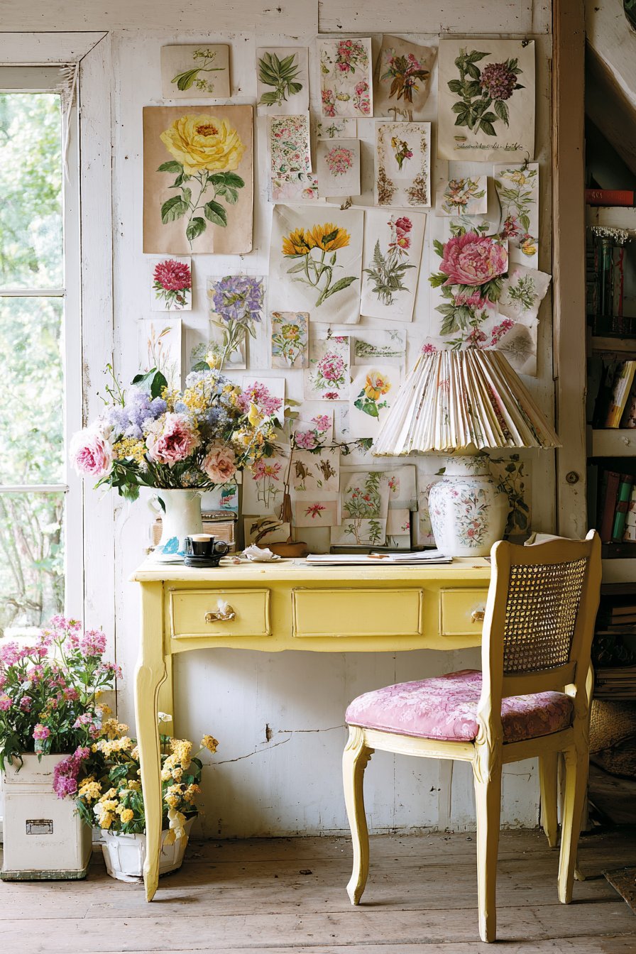 Butter Yellow Writing Desk Vignette