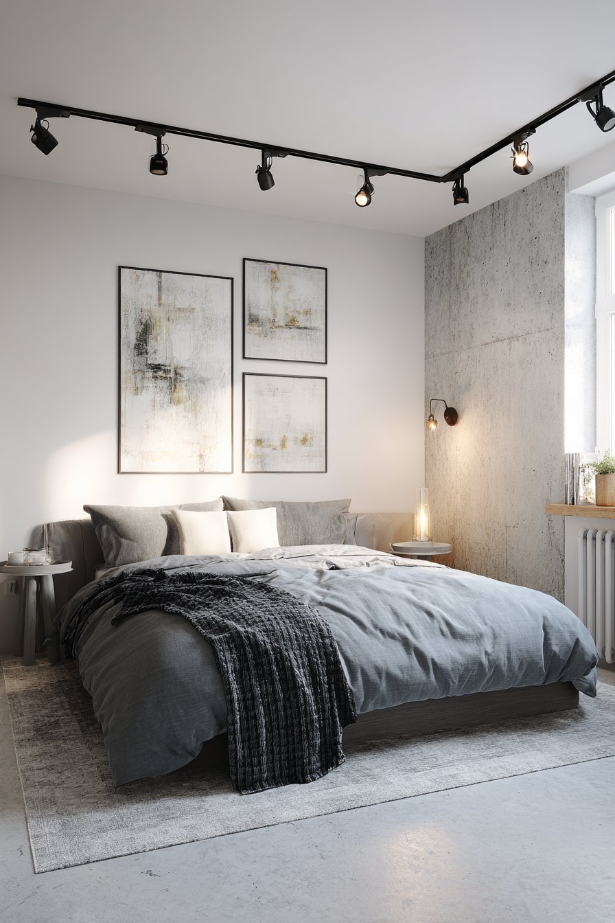 Minimalist Track Lighting with Adjustable Fixtures