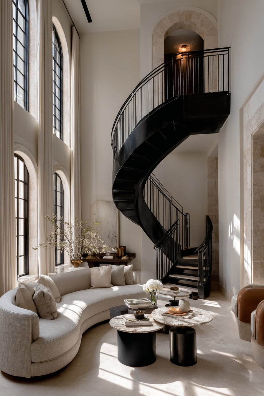 Architectural Black Steel Staircase Drama