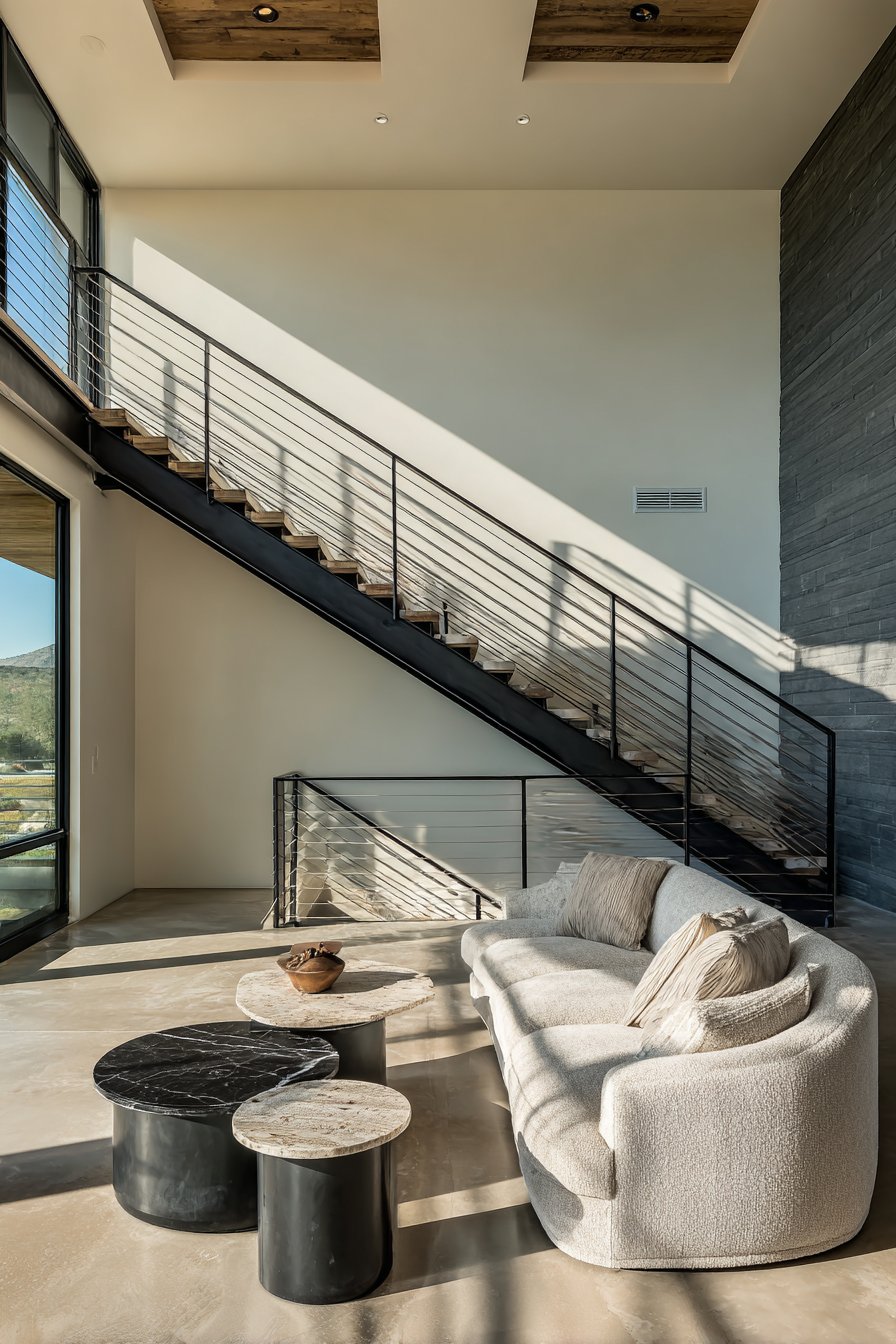 Architectural Black Steel Staircase Drama