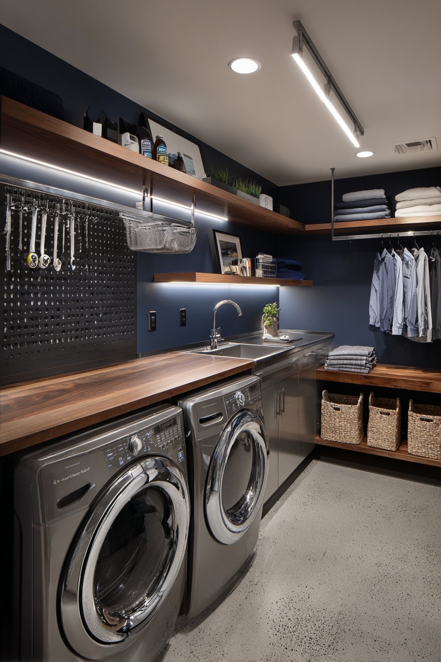 Former Coat Closet with Pegboard Organization