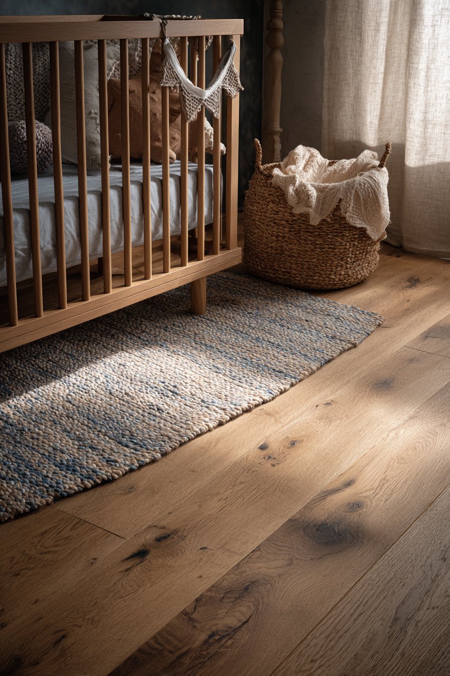 Wide-Plank Oak Hardwood Flooring