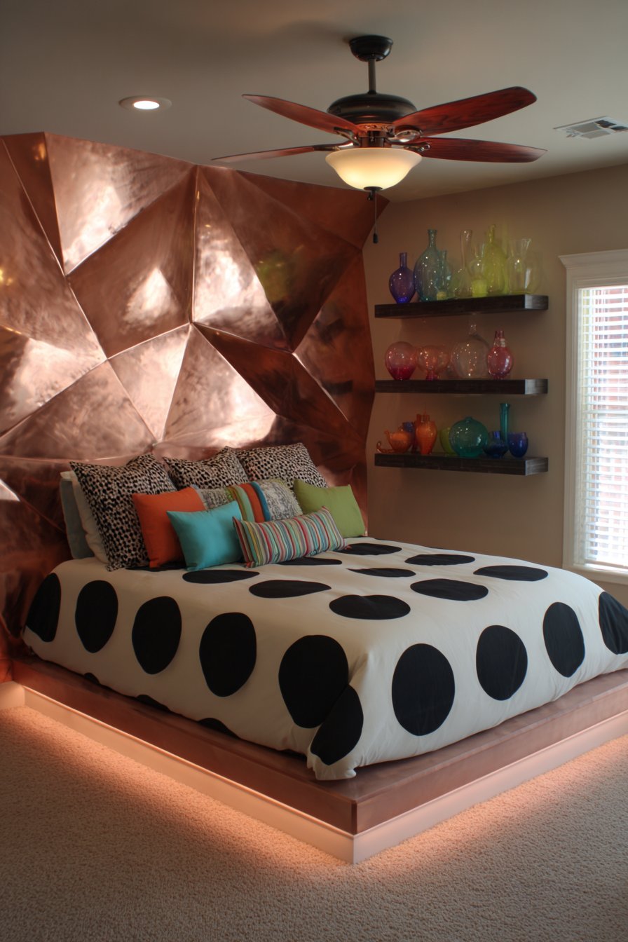  LED Platform Bed Contemporary Funk