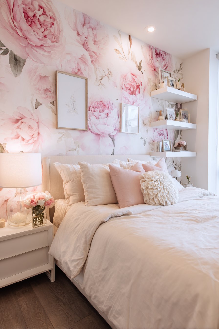 Floral Wallpaper Accent Wall