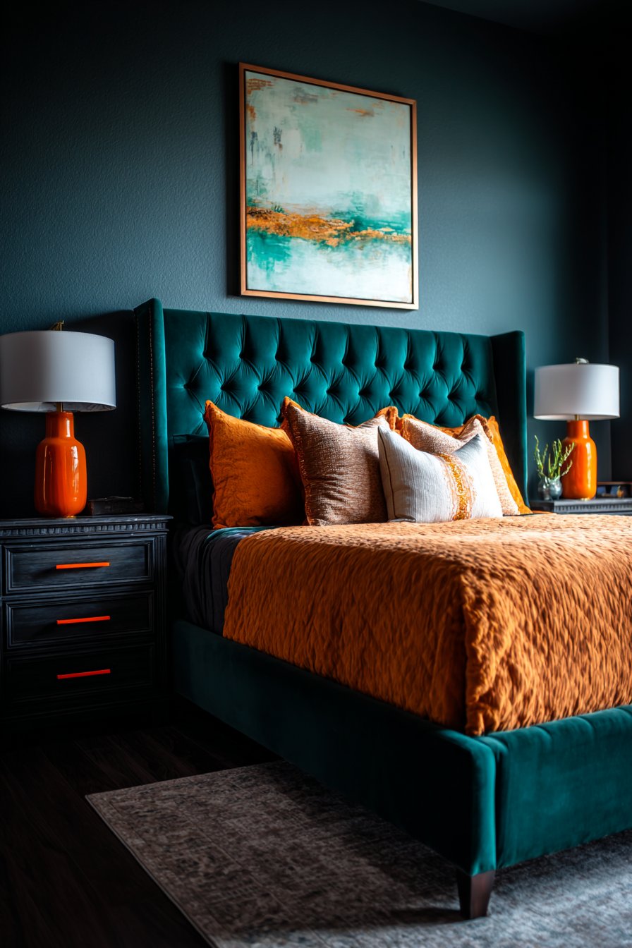 Contemporary Emerald Velvet Drama