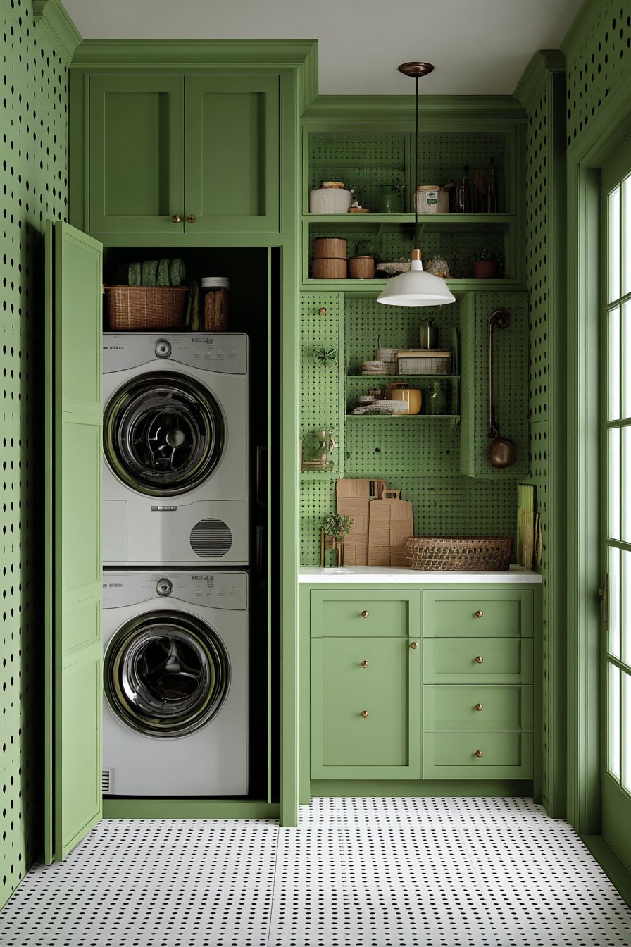 Kelly Green Compact Vertical Storage