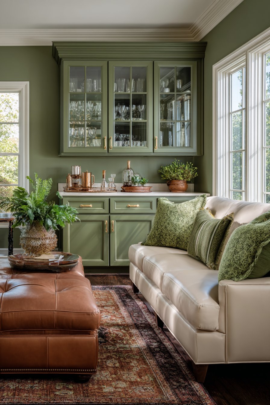 Hunter Green Cabinetry Sophistication
