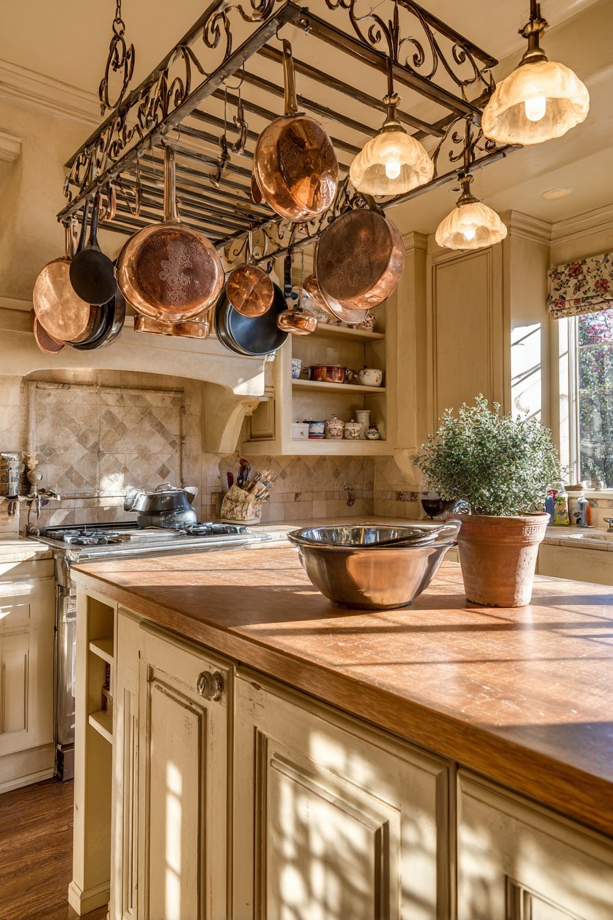 Wrought Iron Ceiling Pot Rack