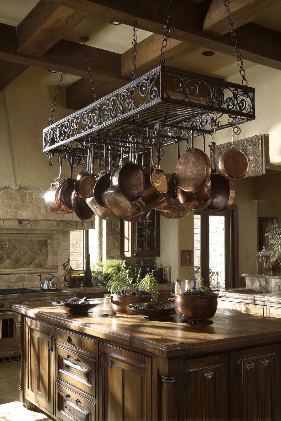 Wrought Iron Ceiling Pot Rack