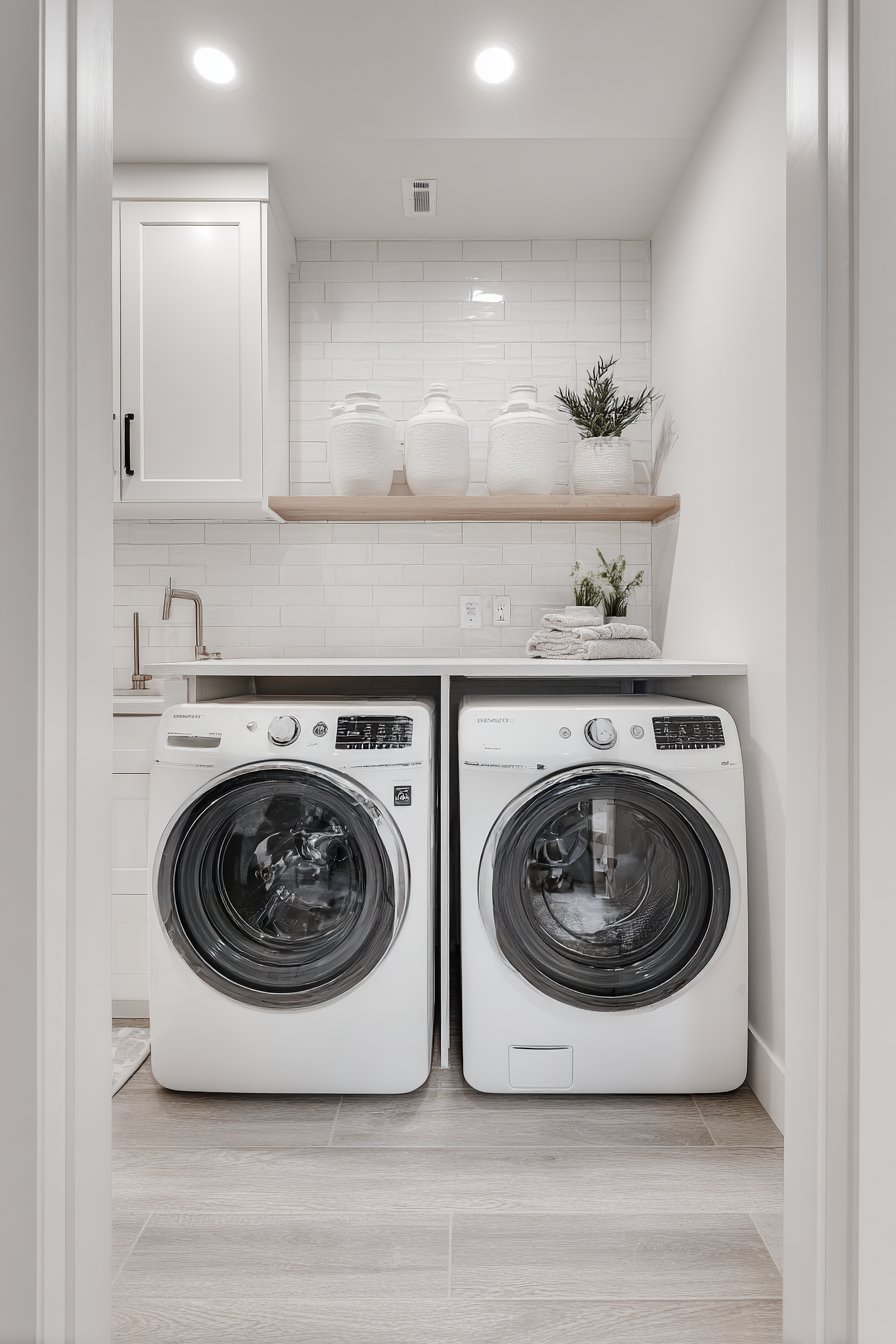 Monochromatic White with Glossy Subway Tiles