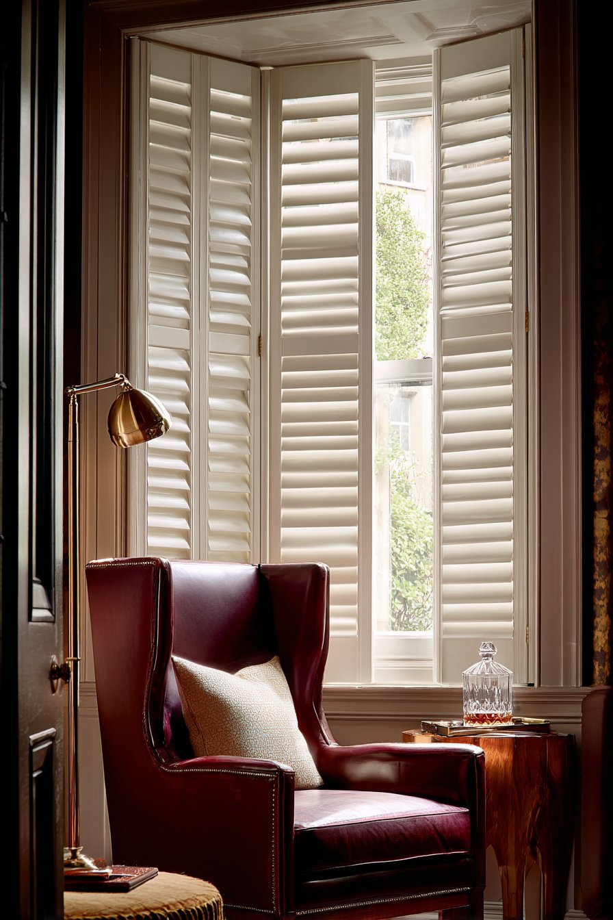 Burgundy Leather Reading Nook