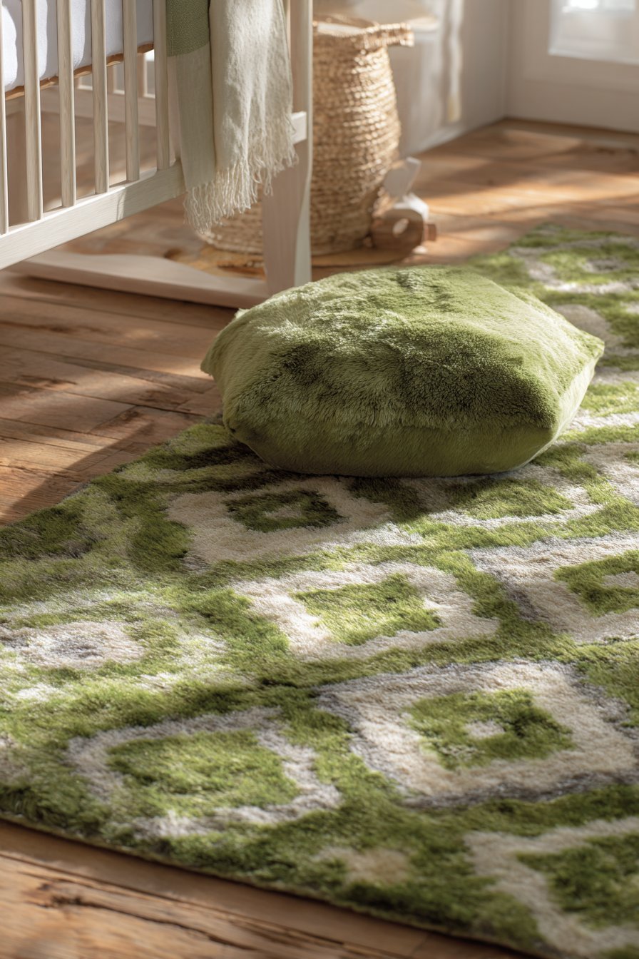 Geometric Area Rug as Grounding Element