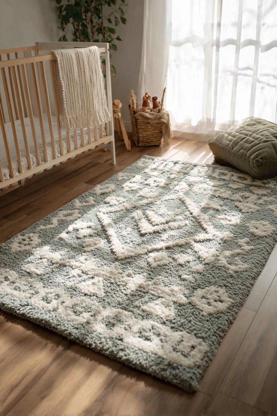 Geometric Area Rug as Grounding Element