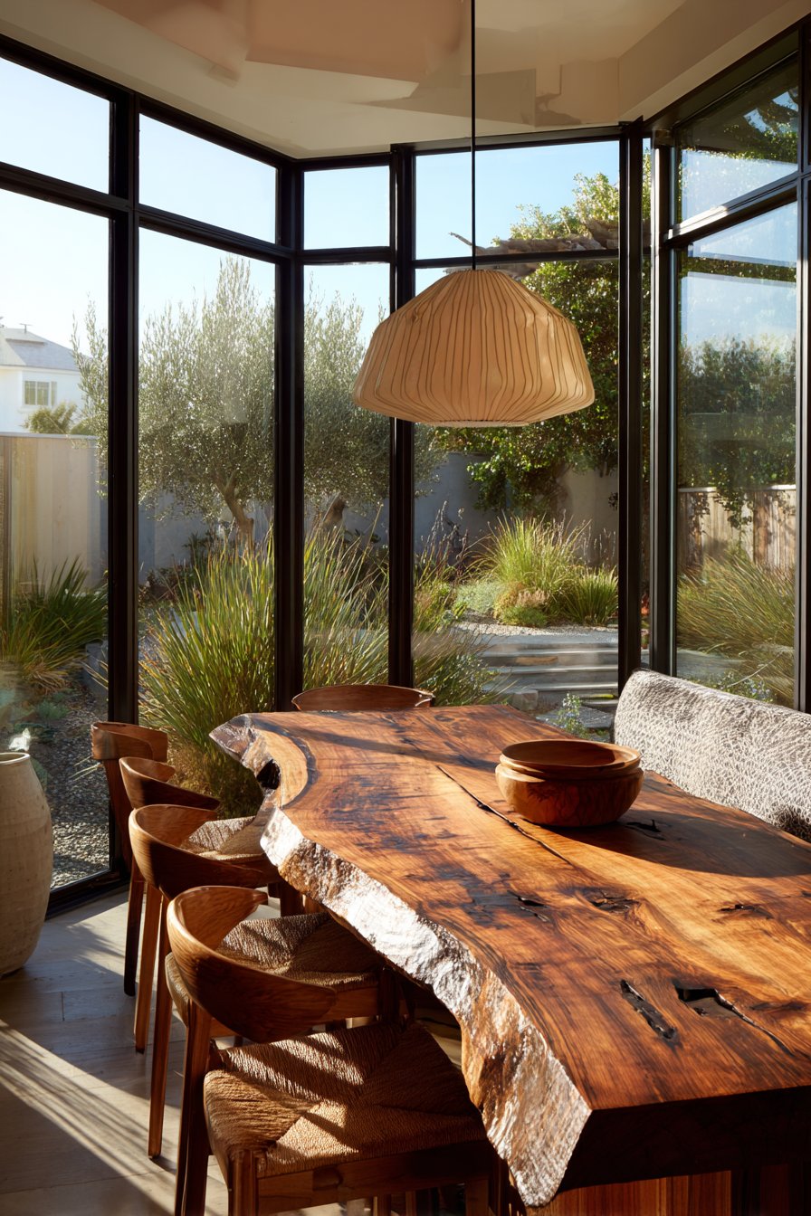 Live Edge Walnut Dining Integration