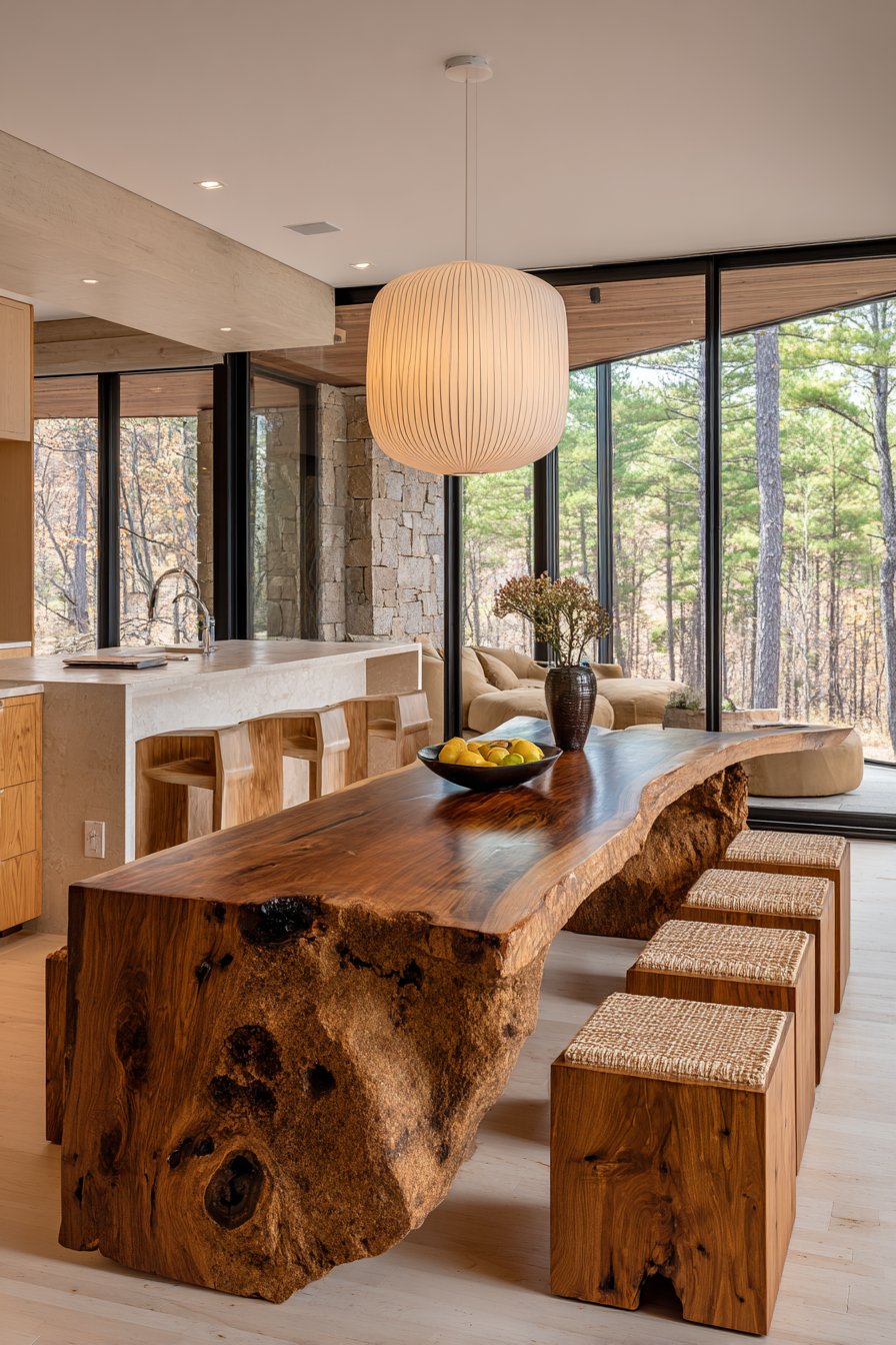 Live Edge Walnut Dining Integration