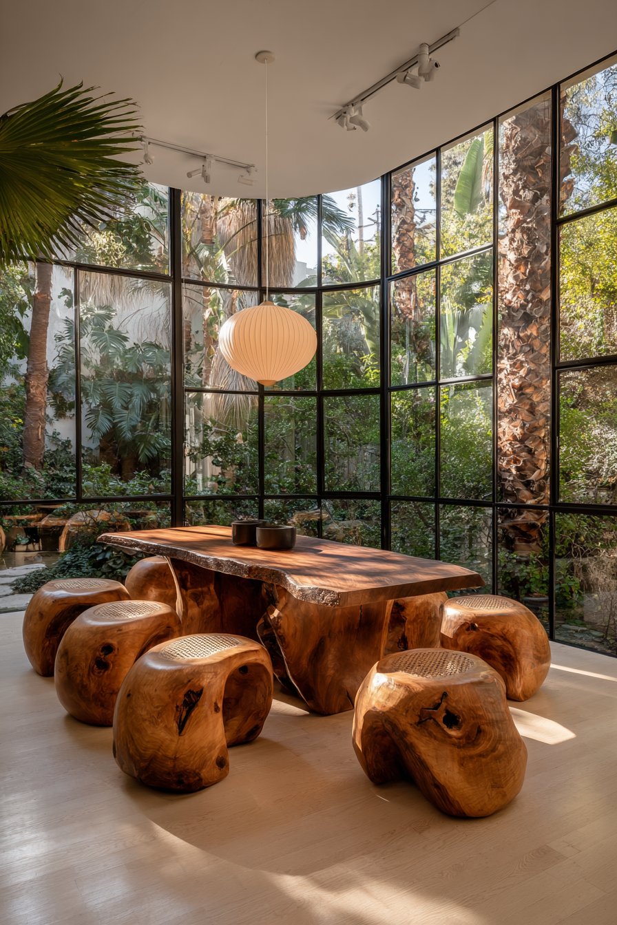 Live Edge Walnut Dining Integration